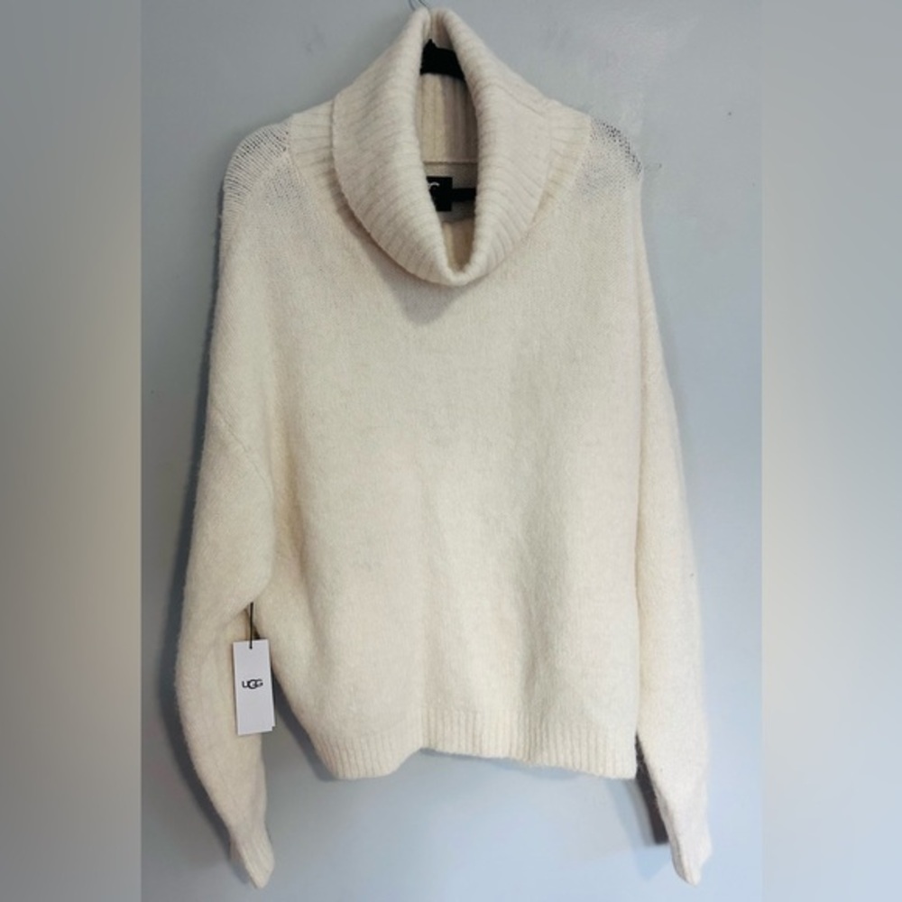 UGG Lylah Rollneck Alpaca Wool Blend Turtleneck Sweater XL Cream Cozy Quiet Luxu